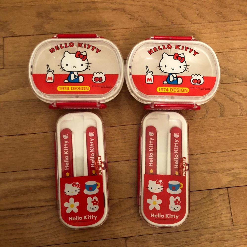NEW Sanrio Hello Kitty Bento Boxes and Utensils